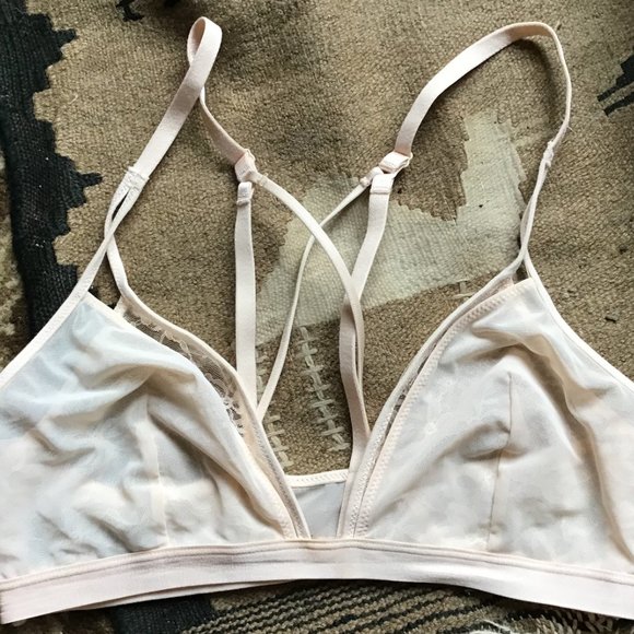 Heidi Klum Intimates Soft PInk Sheer Stretch and Lace Bra New No Tags - Picture 7 of 8